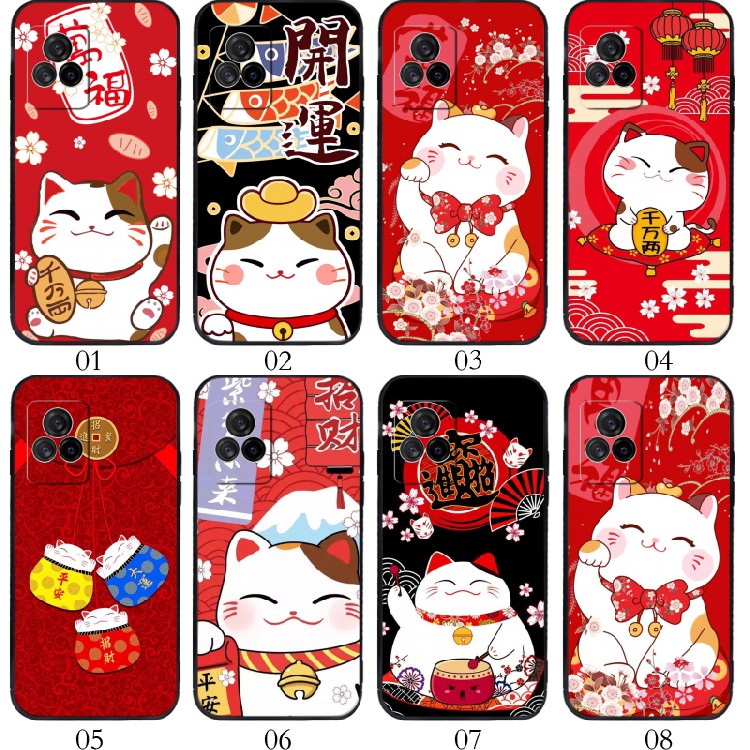 招财猫 适用vivo?Y31s/S9/X60/S7/Y52s/iQOO 7/U3/红米 K60E/K50 Pro/K40S/Civi 1S手机壳