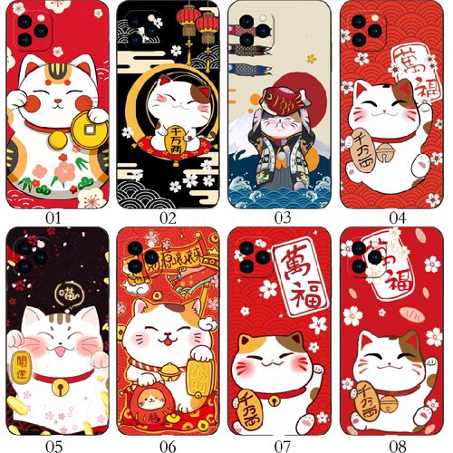 招财猫可爱 适用iPhone苹果 15/11/13 Pro/12 mini/14 Max/Plus/XS/XR/X/8/7/6/5/红米Note 12/12R/12手机壳