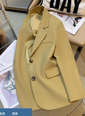 柳黄色时尚小众运动夹克女装2025春秋季新款法国休闲通勤西方潮流