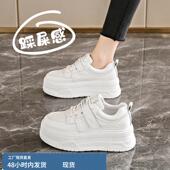 春季 2025年新款 爆款 百搭34码 真皮小白鞋 厚底女运动休闲板鞋 子女款