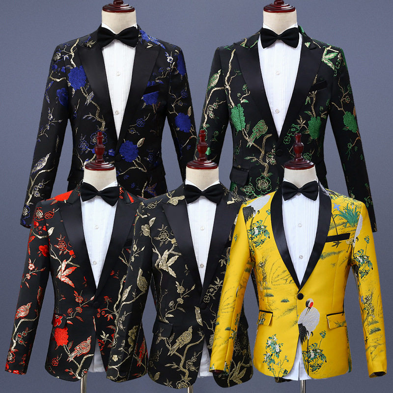 2025新款演出服男西服套装歌手主持人礼服成人大合唱服装表演