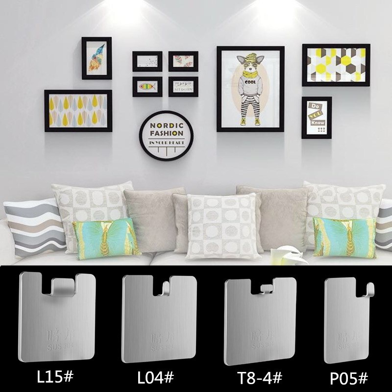 Adhesive hook strong adhesive punch-free stainless steel p