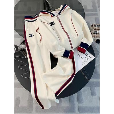 奥莱折扣店清仓品牌撤柜休闲运动套装女连帽长袖卫衣直筒裤两件套