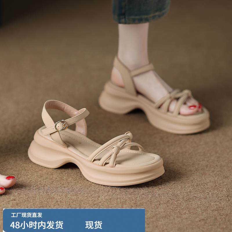 松糕厚底凉鞋女款外穿时尚2025夏季新款软底绝美舒服不累脚的鞋子