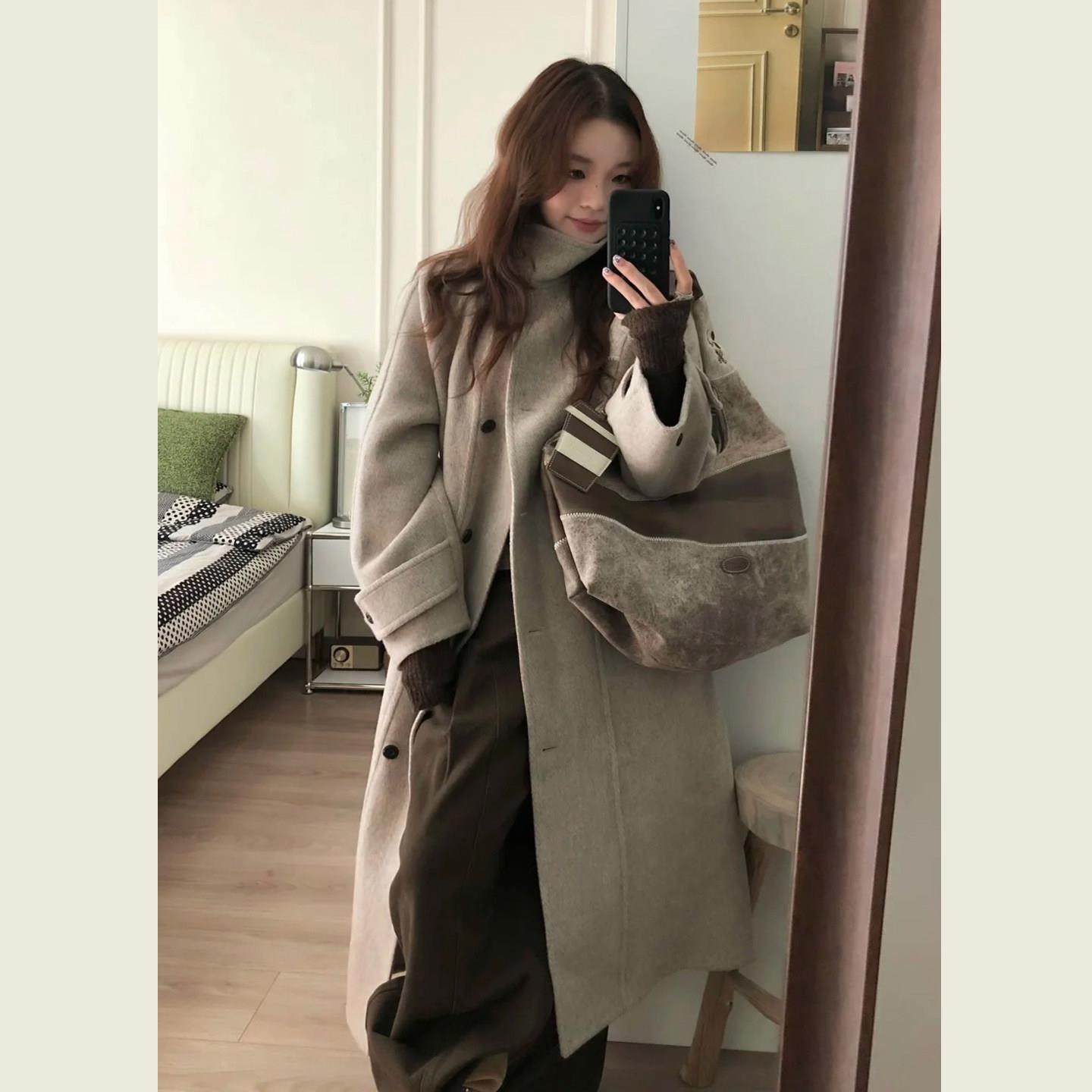 韩系米灰色立领毛呢大衣女秋冬季小个子收腰系带中长款呢子大衣,运动/瑜伽/健身/球迷用品,广场舞套装,淘宝优惠券,粉丝福利购,淘宝优惠卷