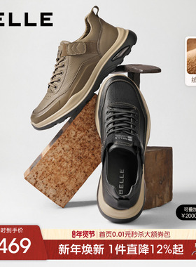 百丽男士套脚休闲运动工装鞋冬季新款厚底增高加绒鞋子8WR01DM5