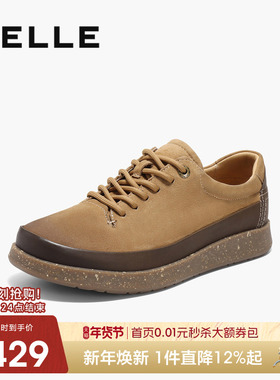 百丽男士休闲户外工装板鞋男2025春季新款软底商务皮鞋子8SN01AM5