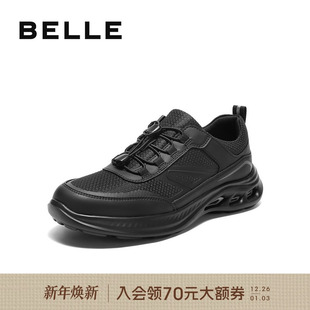 黑色户外运动鞋 男25新款 L6008CM5 厚底增高休闲跑步健步鞋 百丽男士