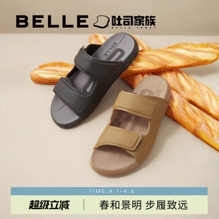 男士 A1626BT4 百丽男鞋 款 凉鞋 软底爸爸鞋 户外穿拖鞋 吐司拖夏季 拖鞋