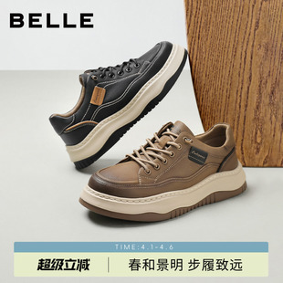 户外套脚鞋 百丽男士 子A2159CM5 新款 男春夏季 厚底增高休闲工装 板鞋