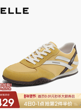 百丽男士运动德训阿甘鞋2025秋季新款户外软底黄色帆布鞋D5H08BM5