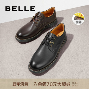 休闲鞋 百丽男士 复古舒适户外低帮马丁工装 新款 男D3A29AM2 真皮秋季