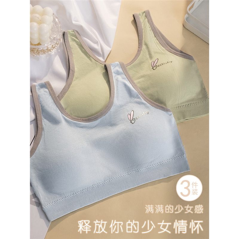 少女内衣学生初中高中生透气小背心大童抹胸儿童文胸固定杯