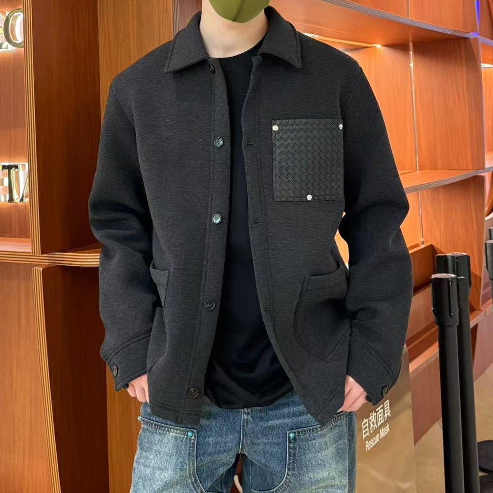 Eicalonce·意卡伦萨 24·FW简约百搭休闲夹克拼皮外套SM11938