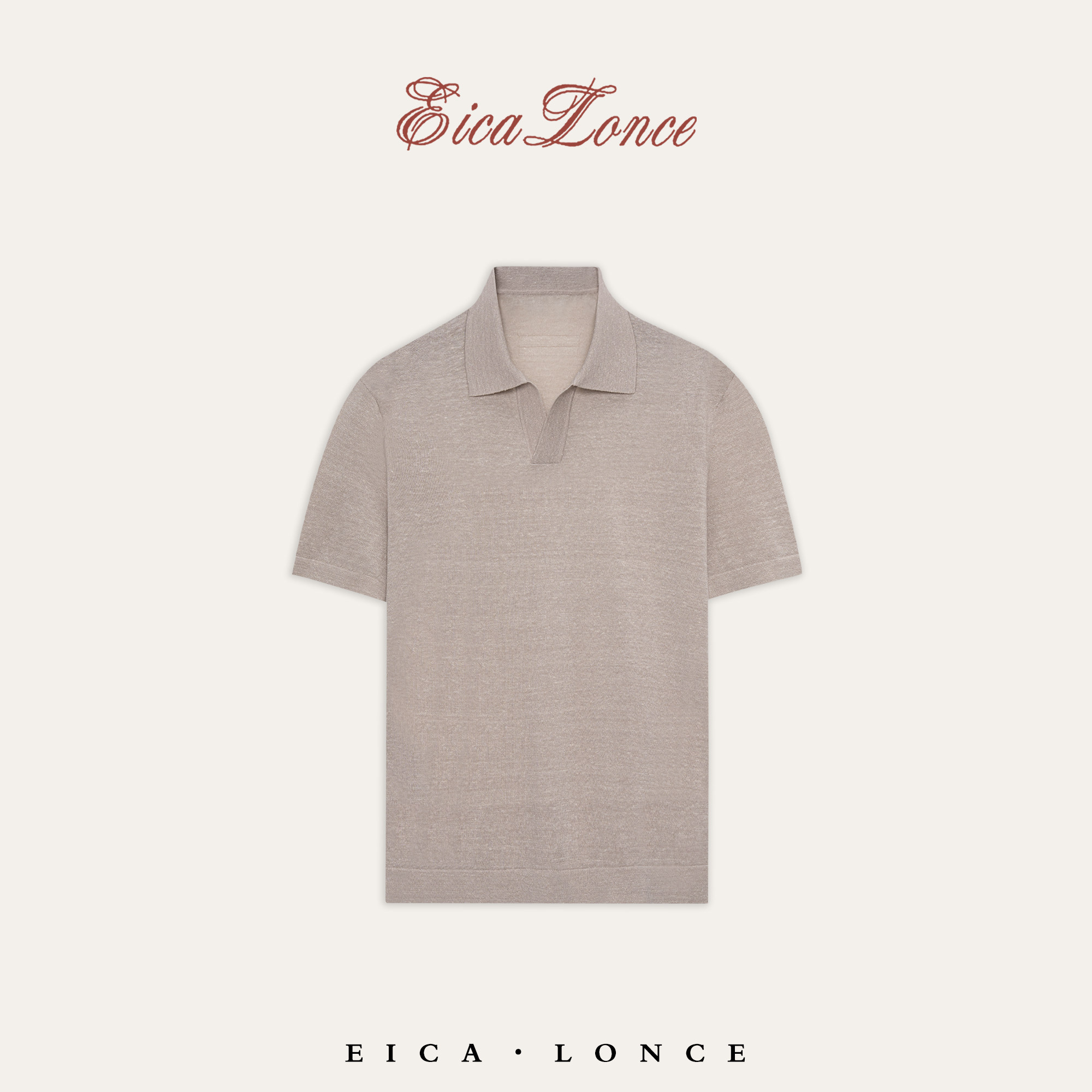 「毛麻花纱」夏季绵羊毛亚麻定织海鸥领针织T80710/80709