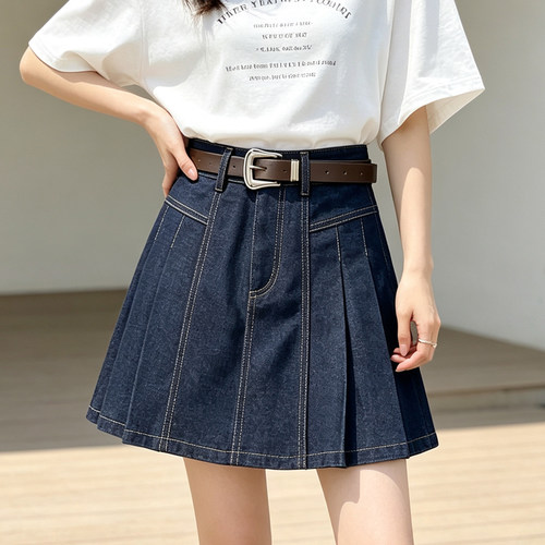 复古做旧辣妹牛仔半身裙女夏显瘦