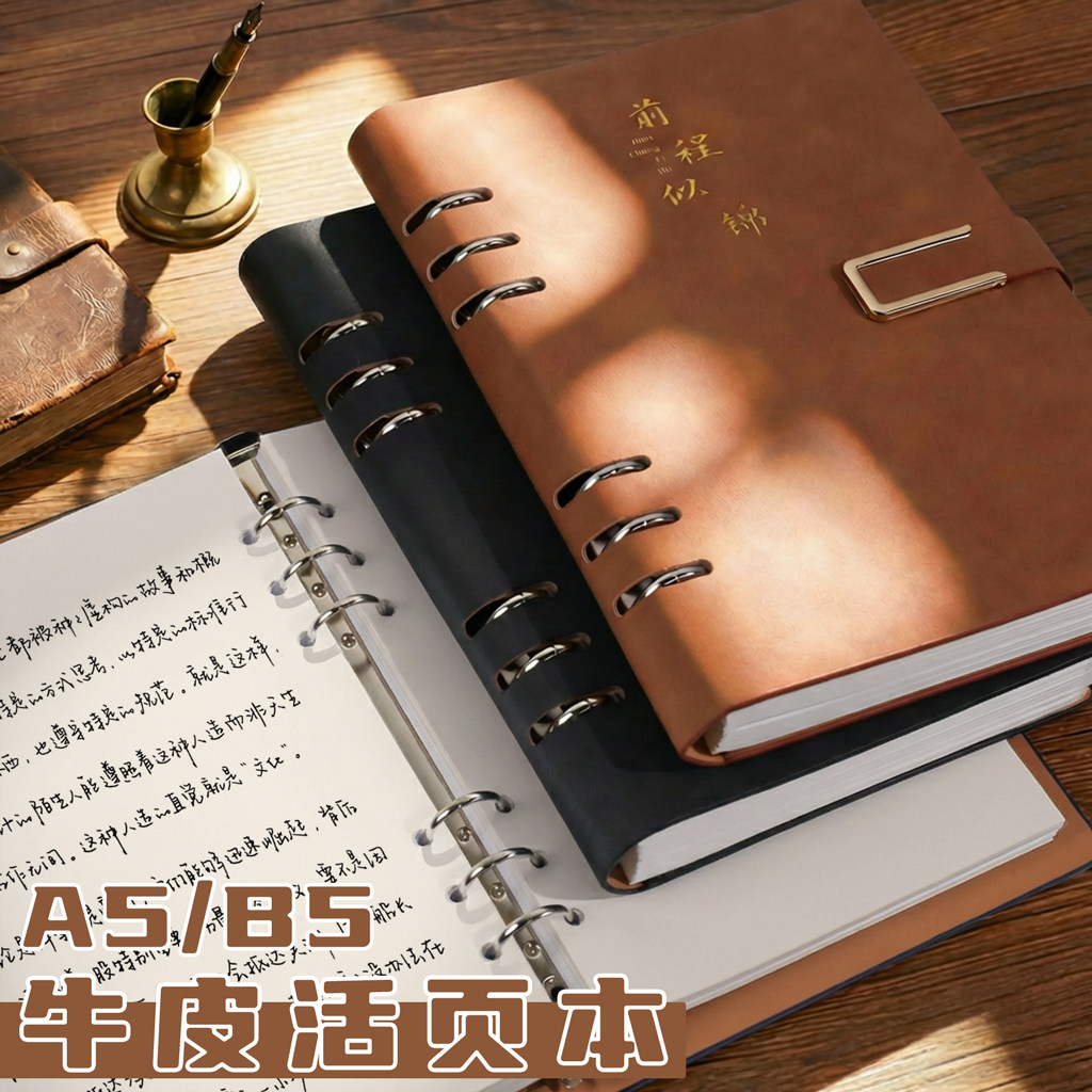 6/9孔磁扣活页大容量硬壳记事本