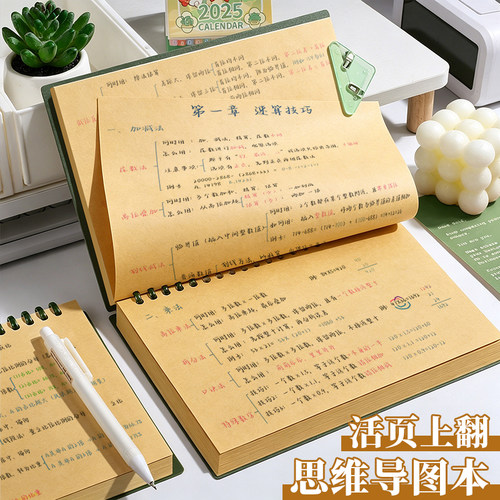 复古牛皮纸活页上翻思维导图本