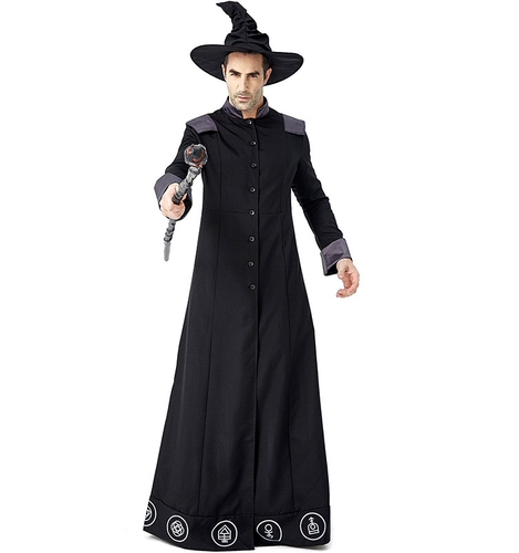 Хэллоуинский взрыв карнавал Взрослые дети, мужская и женщина классическая волшебная волшебница, ведьма, хорошая одежда ведьмы