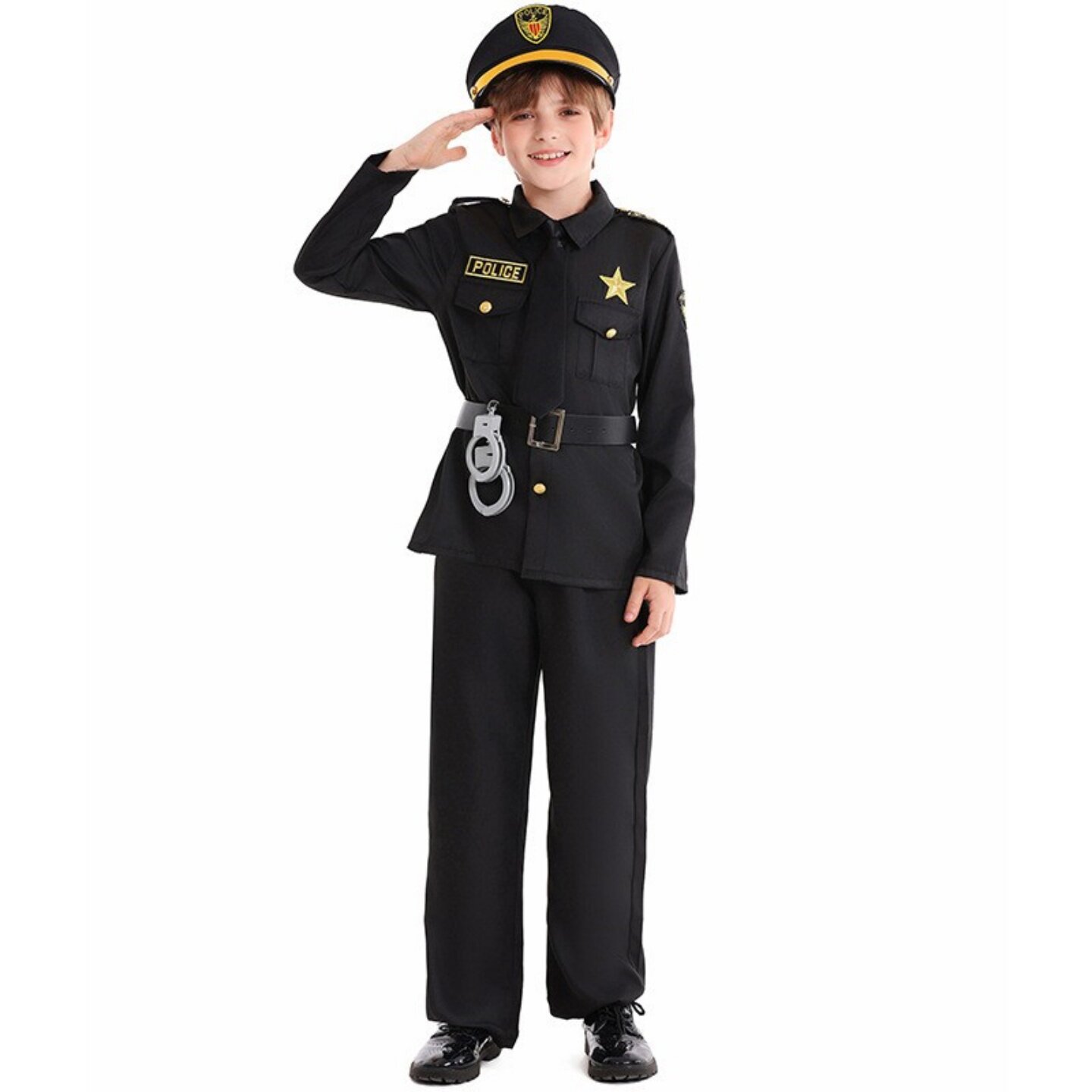 欧洲中世纪警官服特务角色扮演服万圣节警察服cos儿童职业体验服