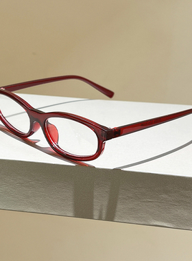 韩版新款简约平光眼镜棱角小猫眼