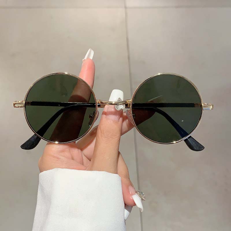 爆款个性时尚金属边框太阳眼镜复古ins网红同款遮阳防晒伴郎墨镜