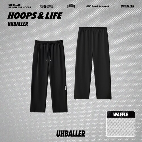 UHBALLER华夫格弯刀裤休闲长裤