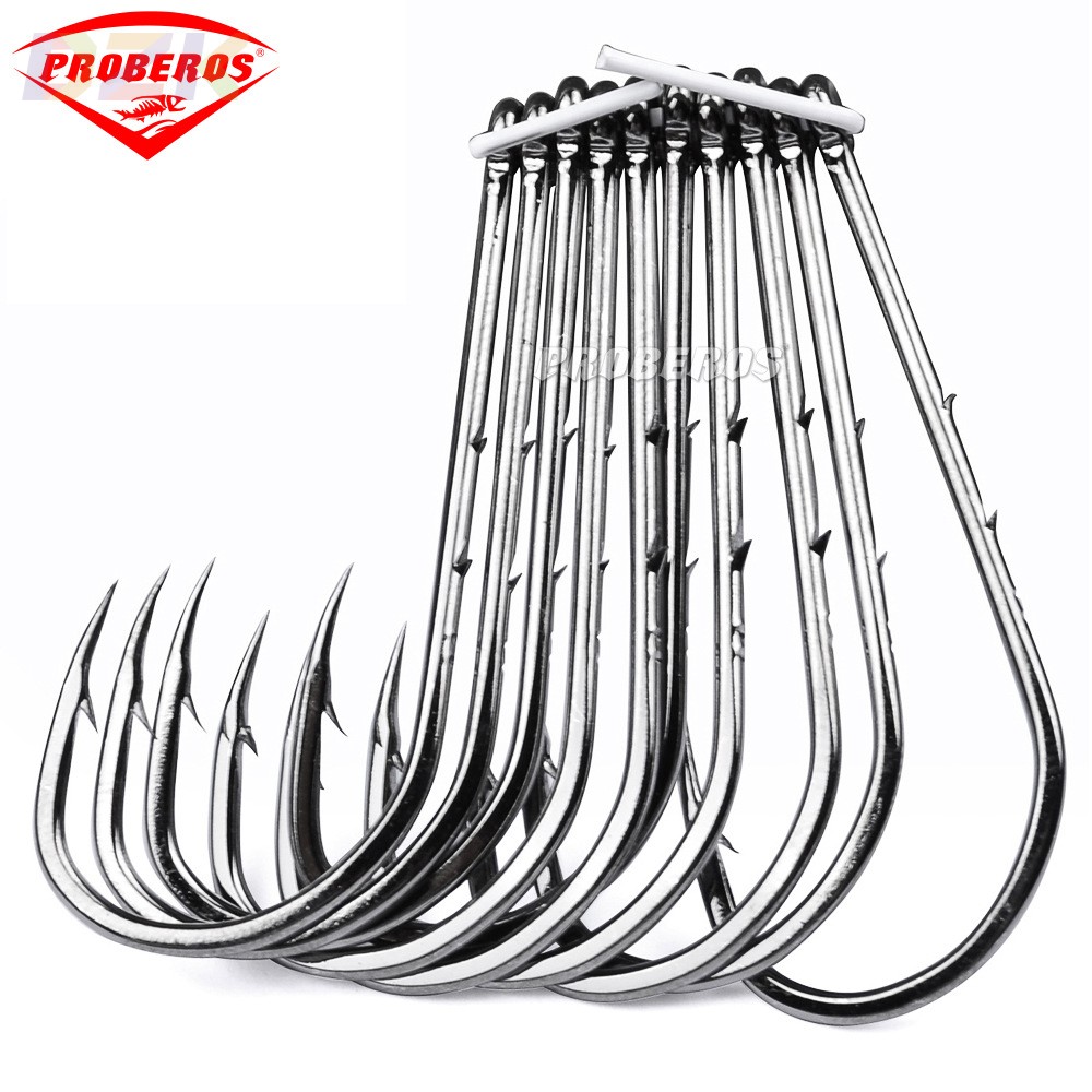 PRO BEROS渔具钓具鱼钩 有倒刺不锈钢海钓鱼钩普通单钩 散装高.6