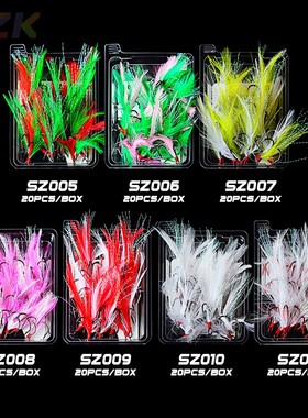 绑毛三本锚钩 三叉三本钩盒装鱼钩 亚马逊鱿鱼钩高端BOXSZ005.1