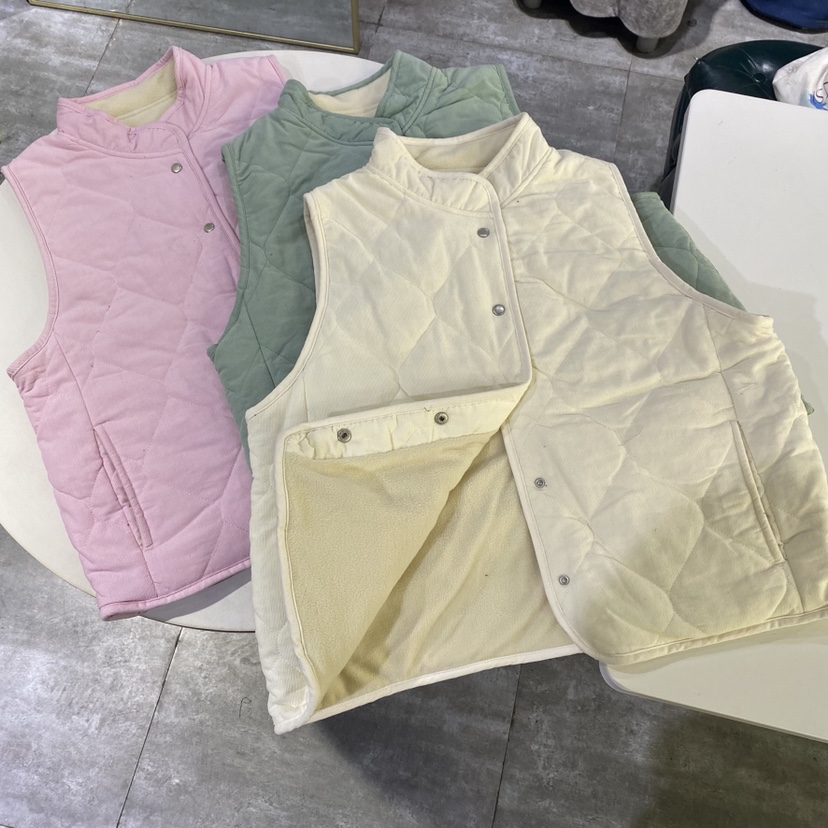 秋季保暖马甲护颈条绒背心