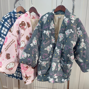 日单现货秋冬季家居服棉衣棉袄上衣宽松版可机洗夹棉棉服