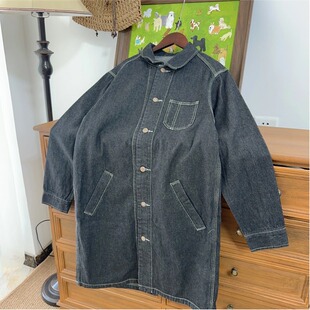 日单外贸2026春季新款女士纯棉宽松休闲多口袋牛仔连衣裙