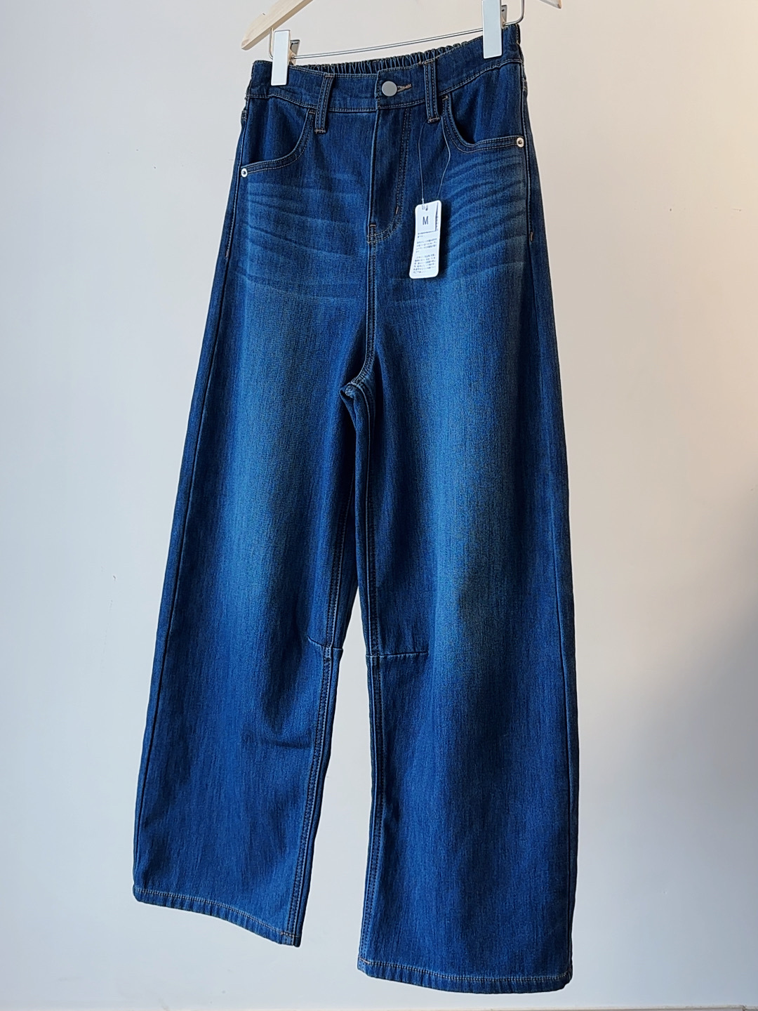 日单原单女士高腰宽松弯刀裤加绒牛仔裤牛仔裤时尚百搭休闲牛仔裤