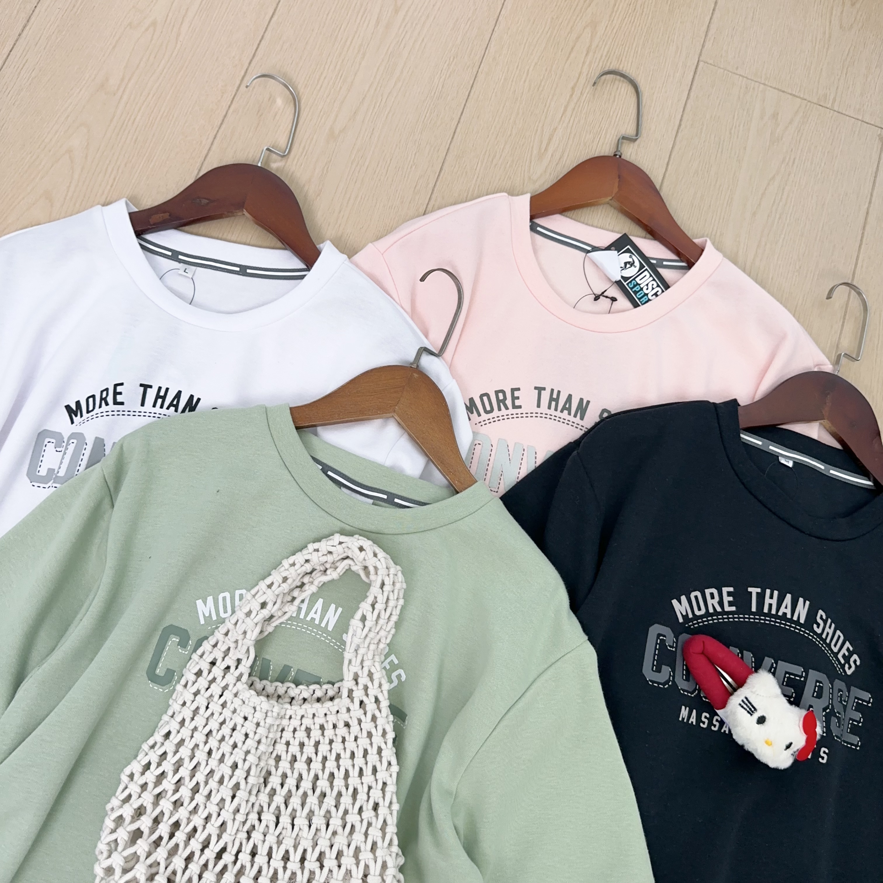 原单外贸日系女款短袖圆领百搭宽松T恤上衣