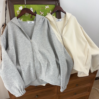 原单外贸日系2026春夏新款女士连帽拉链卫衣外套