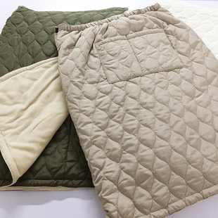 原单外贸日式 秋冬半身棉裙家居裙办公室专用绒护腿棉裙骑行护臀