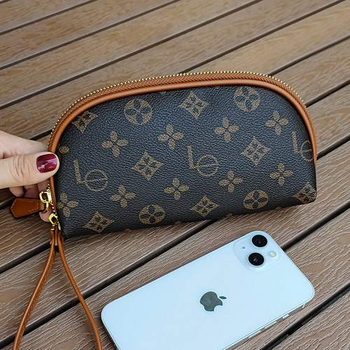 老花手拿包手拎包零钱包2025新款时尚钱包手机包妈妈用软皮钥匙包