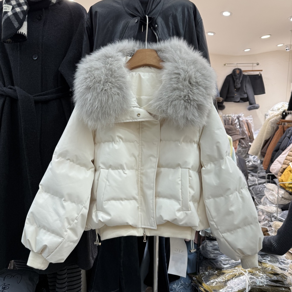 高品质大毛领宽松显瘦短款羽绒服韩式休闲百搭冬季保暖外套女1191