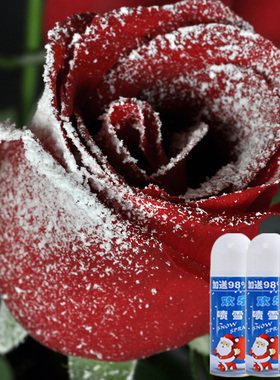 圣诞节鲜花喷雪不融化假雪道具玫瑰花粗雪喷雪花白色鲜花喷漆装饰