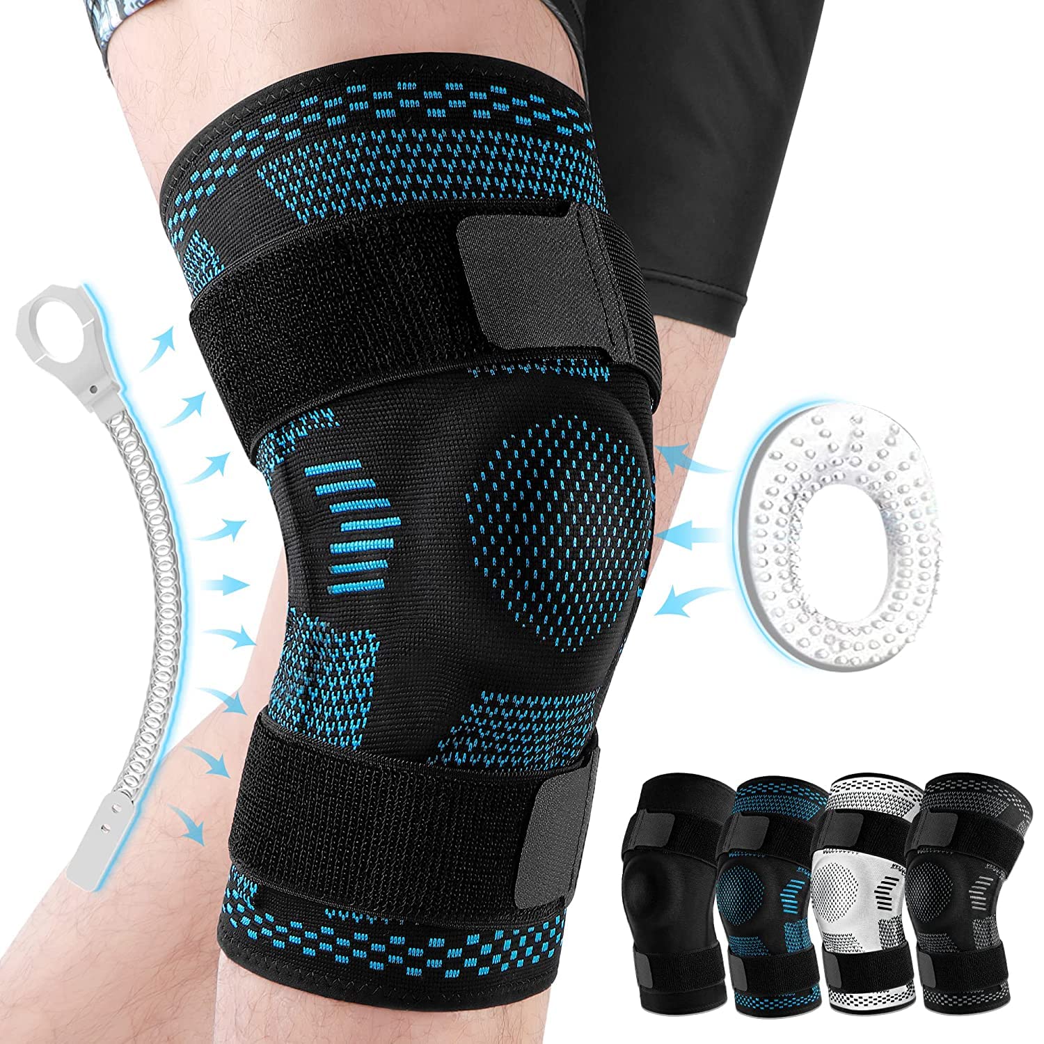 1pcs Knee Brace Support Compression Sleeve with Stabilizers 基础建材 水管配件 原图主图