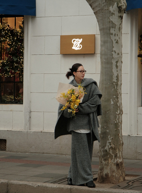 MOERSHOP  智性佳人  慵懒系列圈圈羊毛慵懒毛织披肩三件套