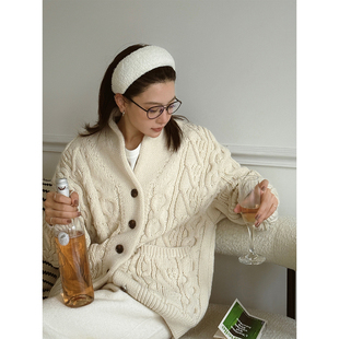 MOERSHOP  混搭哲学  经典系列北欧简约麻花开衫毛衣