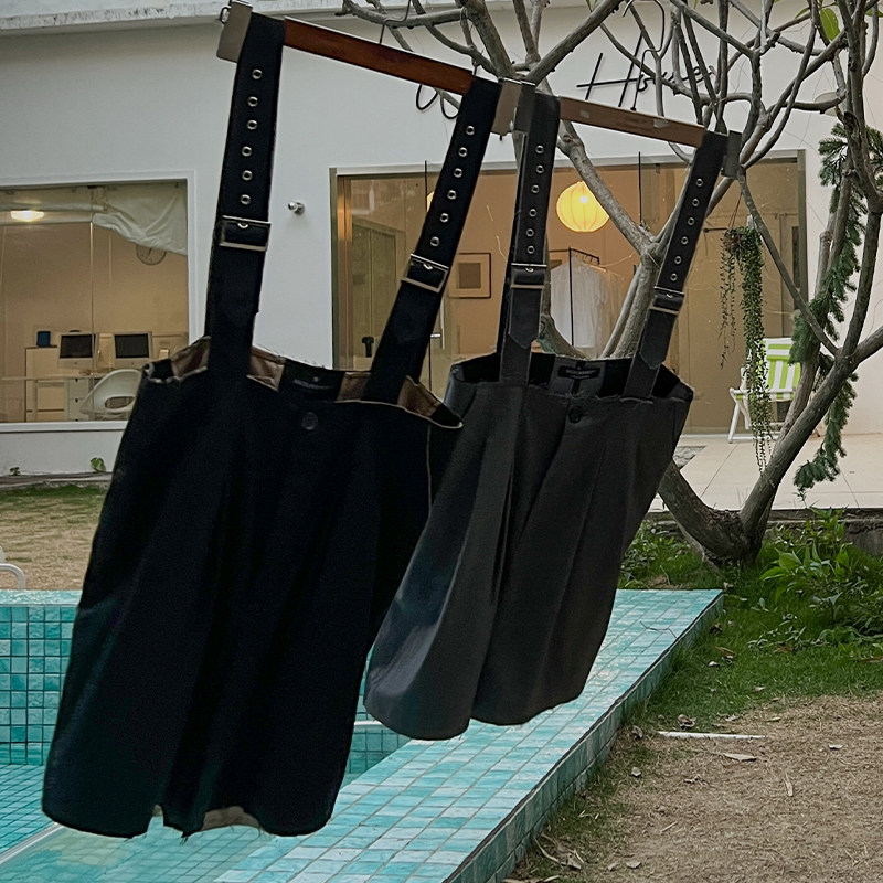 MOERSHOP boylish雅痞浪潮 设计感小众背带裤女夏阔腿裤五分中裤,女装/女士精品,休闲裤,淘宝优惠券,粉丝福利购,淘宝优惠卷