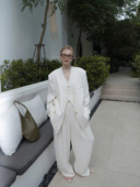 Lady vintage 肌理垂感立体亚麻西装 MOERSHOP 马甲西裤 三件套女