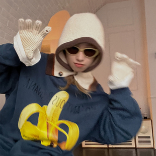 MOERSHOP 巴拉克拉式腔调 针织手套帽子套装冬保暖加厚护耳毛线帽