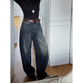 单宁建模裤 经典 系列猫须洗水抓绒弯刀牛仔裤 MOERSHOP 休闲阔腿裤