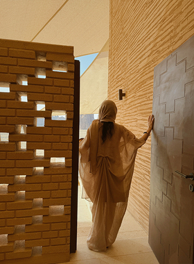 MOERSHOP  沙丘女神 100苎麻防晒度假连衣裙两件套废土风穿搭裙子