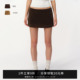裙 显瘦防走光裤 SMIIILE仿麂皮挺阔短款 低腰直筒a字半身裙女修身
