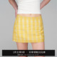 显瘦 修身 SMIIILE桑蚕丝格子低腰半身裙女短款 夏防走光内衬a字裙裤