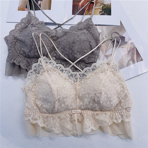 蕾丝性感无钢圈交叉美背bra